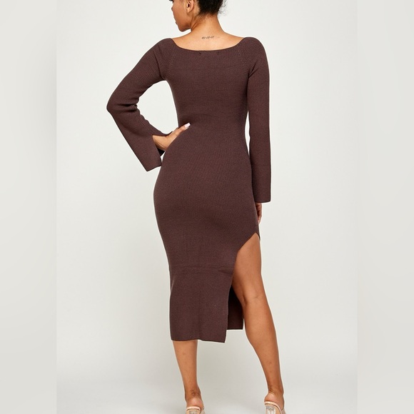 New Her Bottari bare neck sweater Midi Dress size large - Picture 2 of 9